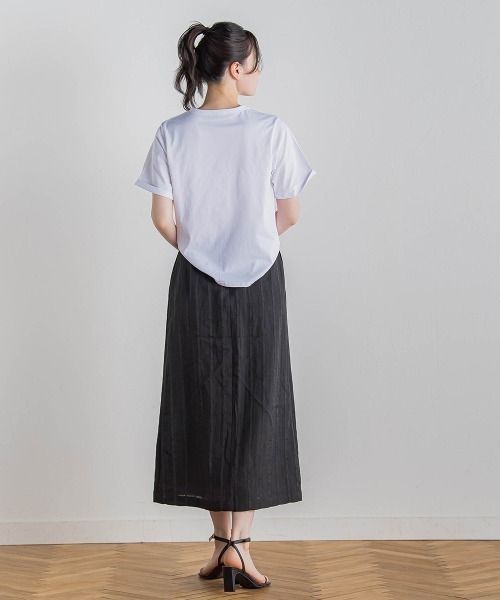 Droite lautreamont(ドロワットロートレアモン)の「フリンジコードロゴTシャツ≪手洗い可能≫(Tシャツ/カットソー・レディース・オフホワイト/ブラック・M)」の16枚目の写真