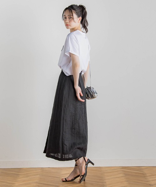 Droite lautreamont(ドロワットロートレアモン)の「フリンジコードロゴTシャツ≪手洗い可能≫(Tシャツ/カットソー・レディース・オフホワイト/ブラック・M)」の18枚目の写真