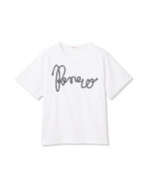 Droite lautreamont(ドロワットロートレアモン)の「フリンジコードロゴTシャツ≪手洗い可能≫(Tシャツ/カットソー・レディース・オフホワイト/ブラック・M)」の3枚目の写真