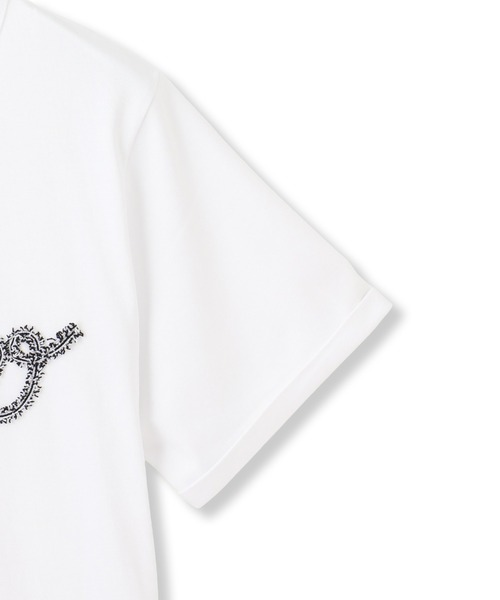Droite lautreamont(ドロワットロートレアモン)の「フリンジコードロゴTシャツ≪手洗い可能≫(Tシャツ/カットソー・レディース・オフホワイト/ブラック・M)」の6枚目の写真