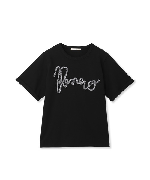 Droite lautreamont(ドロワットロートレアモン)の「フリンジコードロゴTシャツ≪手洗い可能≫(Tシャツ/カットソー・レディース・オフホワイト/ブラック・M)」の19枚目の写真