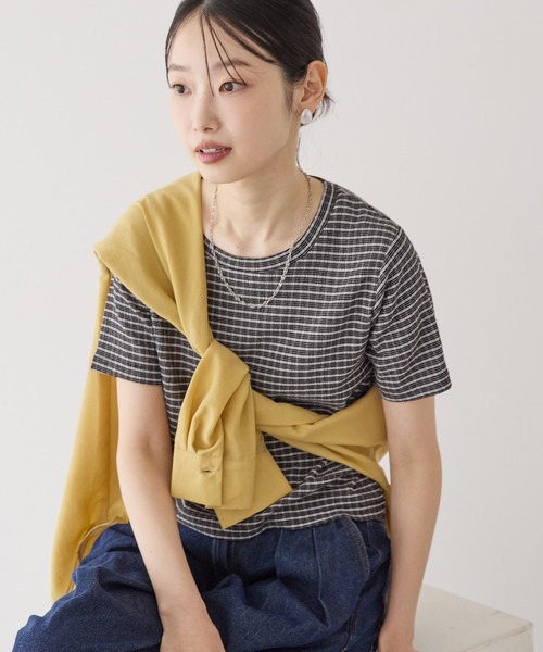 AMERICAN HOLIC(アメリカンホリック)の「アソートシャーリング半袖プルオーバー(Tシャツ/カットソー・レディース・ブラック/その他14/チェック・M/L)」の3枚目の写真