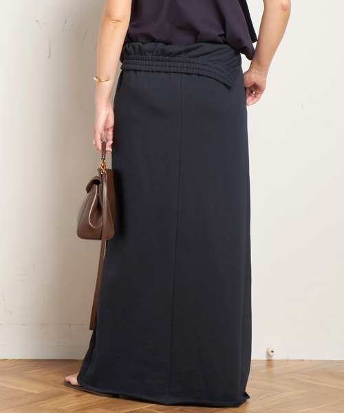 AP STUDIO（エーピーストゥディオ）の「フォールドオーバースウェットスカート（スカート・レディース・チャコールグレー/ネイビー・36/38）」の4枚目の写真