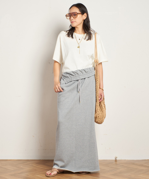 AP STUDIO（エーピーストゥディオ）の「フォールドオーバースウェットスカート（スカート・レディース・チャコールグレー/ネイビー・36/38）」の11枚目の写真