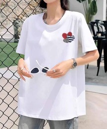Tシャツ レディース ゆるT 半袖 ロゴTシャツ プリントTシャツ 柄プリント