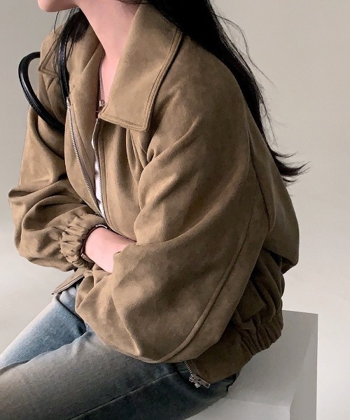 Teem Store(チームストア)の「Fスエードショートジャケット(ブルゾン・レディース・ブラック/グレー/ブラウン・M/L)」の22枚目の写真