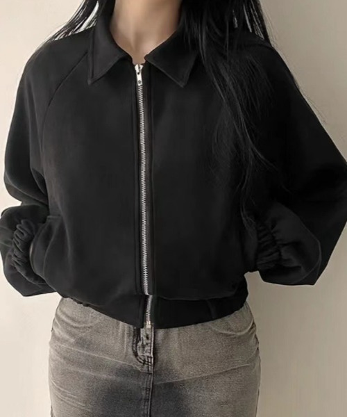 Teem Store(チームストア)の「Fスエードショートジャケット(ブルゾン・レディース・ブラック/グレー/ブラウン・M/L)」の5枚目の写真
