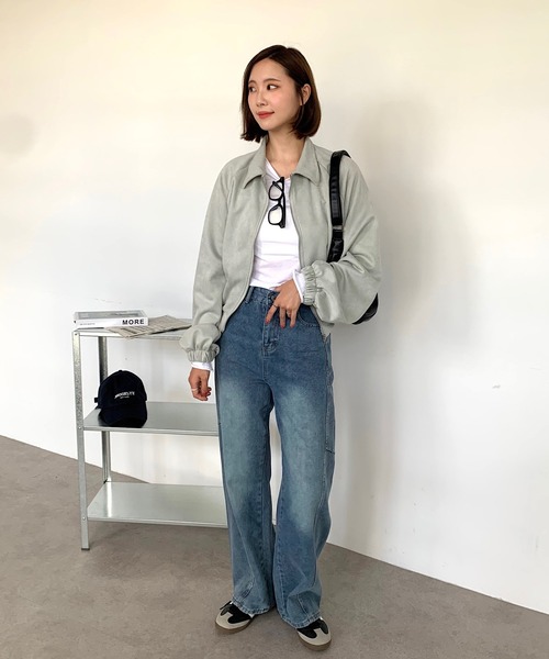 Teem Store(チームストア)の「Fスエードショートジャケット(ブルゾン・レディース・ブラック/グレー/ブラウン・M/L)」の14枚目の写真