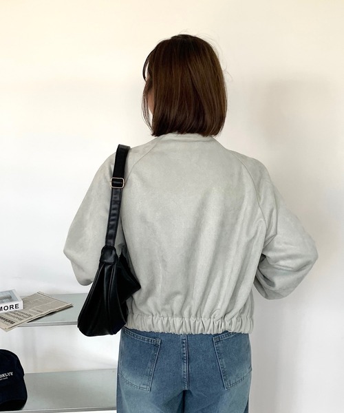 Teem Store(チームストア)の「Fスエードショートジャケット(ブルゾン・レディース・ブラック/グレー/ブラウン・M/L)」の7枚目の写真