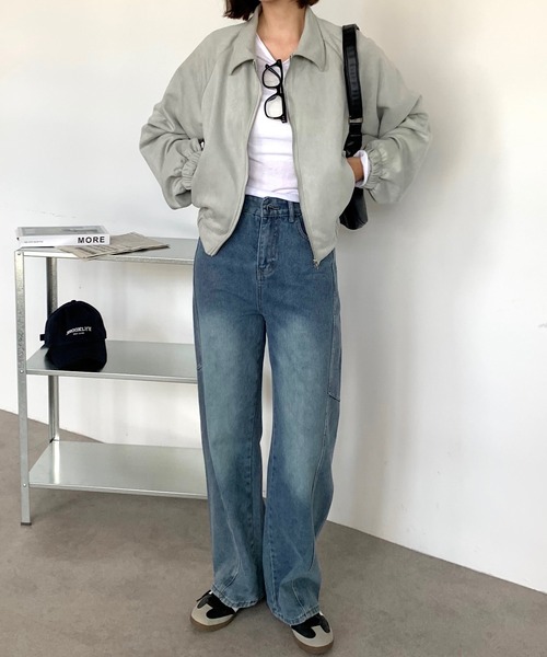 Teem Store(チームストア)の「Fスエードショートジャケット(ブルゾン・レディース・ブラック/グレー/ブラウン・M/L)」の15枚目の写真