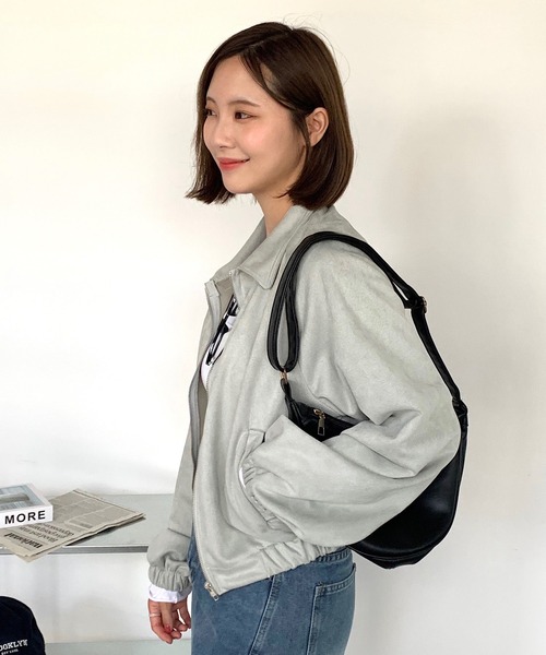 Teem Store(チームストア)の「Fスエードショートジャケット(ブルゾン・レディース・ブラック/グレー/ブラウン・M/L)」の9枚目の写真
