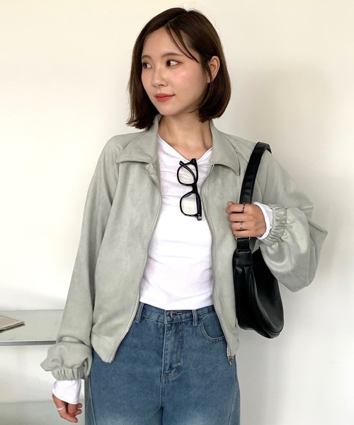 Teem Store(チームストア)の「Fスエードショートジャケット(ブルゾン・レディース・ブラック/グレー/ブラウン・M/L)」の10枚目の写真