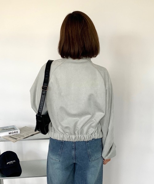 Teem Store(チームストア)の「Fスエードショートジャケット(ブルゾン・レディース・ブラック/グレー/ブラウン・M/L)」の16枚目の写真
