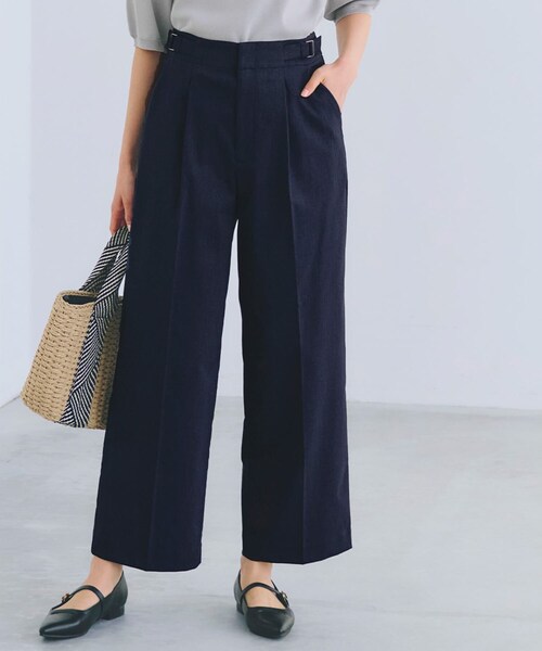 grove(グローブ)の「【接触冷感】ハイパーストレッチワイドパンツ(その他パンツ・レディース・ブルー系その他/ネイビー/ホワイト系5・01/02/03/04/05)」の3枚目の写真