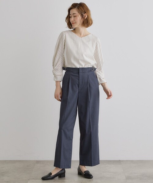 grove(グローブ)の「【接触冷感】ハイパーストレッチワイドパンツ(その他パンツ・レディース・ブルー系その他/ネイビー/ホワイト系5・01/02/03/04/05)」の5枚目の写真
