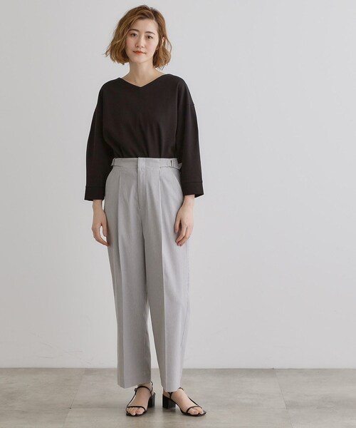 grove(グローブ)の「【接触冷感】ハイパーストレッチワイドパンツ(その他パンツ・レディース・ブルー系その他/ネイビー/ホワイト系5・01/02/03/04/05)」の13枚目の写真