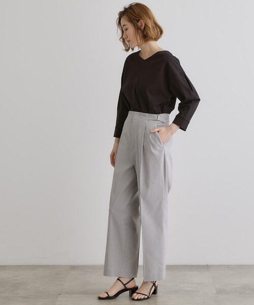 grove(グローブ)の「【接触冷感】ハイパーストレッチワイドパンツ(その他パンツ・レディース・ブルー系その他/ネイビー/ホワイト系5・01/02/03/04/05)」の14枚目の写真