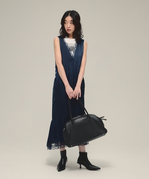 eL】Gather Lace V One-piece/582474（ワンピース）｜eL（エル