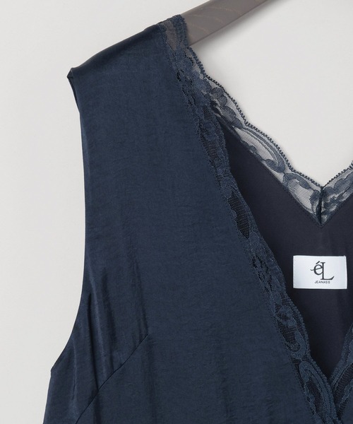 eL(エル)の「【eL】Gather Lace V One-piece/582474(ワンピース・レディース・オフホワイト/ネイビー・FREE)」の10枚目の写真