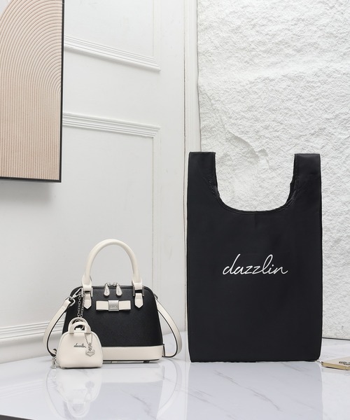 dazzlin(ダズリン)の「【dazzlin/ダズリン】バレッタリボン エコバッグ入バッグチャーム付 ミニハンドバッグ(ハンドバッグ・レディース・ブラック/ミント/ピンク/グレー/ベージュ/ダークブラウン/ブラック×ホワイト・FREE)」の3枚目の写真