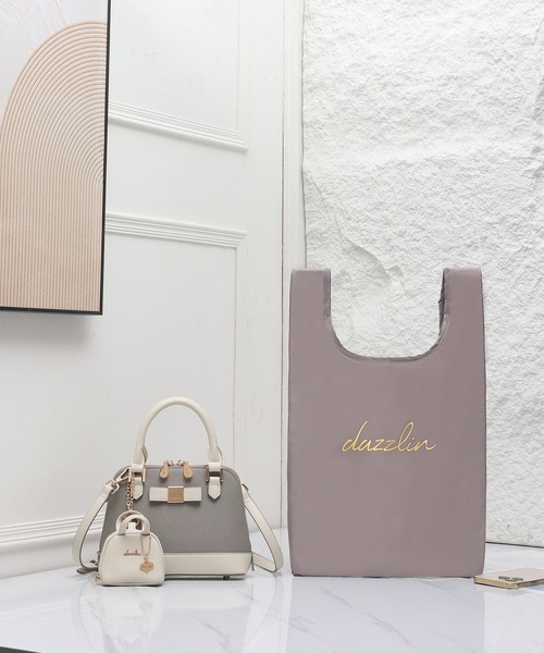 dazzlin(ダズリン)の「【dazzlin/ダズリン】バレッタリボン エコバッグ入バッグチャーム付 ミニハンドバッグ(ハンドバッグ・レディース・ブラック/ミント/ピンク/グレー/ベージュ/ダークブラウン/ブラック×ホワイト・FREE)」の4枚目の写真