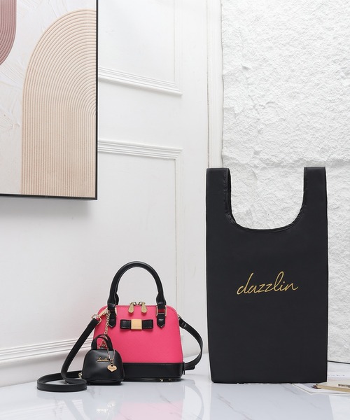 dazzlin(ダズリン)の「【dazzlin/ダズリン】バレッタリボン エコバッグ入バッグチャーム付 ミニハンドバッグ(ハンドバッグ・レディース・ブラック/ミント/ピンク/グレー/ベージュ/ダークブラウン/ブラック×ホワイト・FREE)」の22枚目の写真