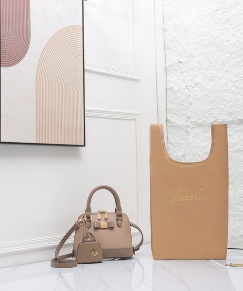 dazzlin(ダズリン)の「【dazzlin/ダズリン】バレッタリボン エコバッグ入バッグチャーム付 ミニハンドバッグ(ハンドバッグ・レディース・ブラック/ミント/ピンク/グレー/ベージュ/ダークブラウン/ブラック×ホワイト・FREE)」の16枚目の写真