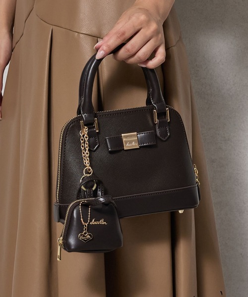 dazzlin(ダズリン)の「【dazzlin/ダズリン】バレッタリボン エコバッグ入バッグチャーム付 ミニハンドバッグ(ハンドバッグ・レディース・ブラック/ミント/ピンク/グレー/ベージュ/ダークブラウン/ブラック×ホワイト・FREE)」の15枚目の写真