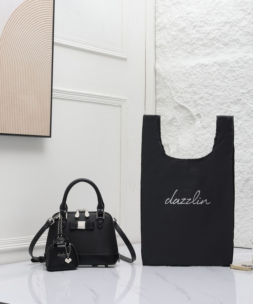 dazzlin(ダズリン)の「【dazzlin/ダズリン】バレッタリボン エコバッグ入バッグチャーム付 ミニハンドバッグ(ハンドバッグ・レディース・ブラック/ミント/ピンク/グレー/ベージュ/ダークブラウン/ブラック×ホワイト・FREE)」の11枚目の写真