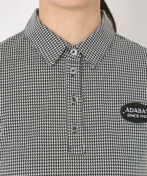 adabat(アダバット)の「【吸水速乾】千鳥ジャカードポロシャツ(ポロシャツ・レディース・ブラック系1/ネイビー/ネイビー系6・42/40/38/36)」の15枚目の写真