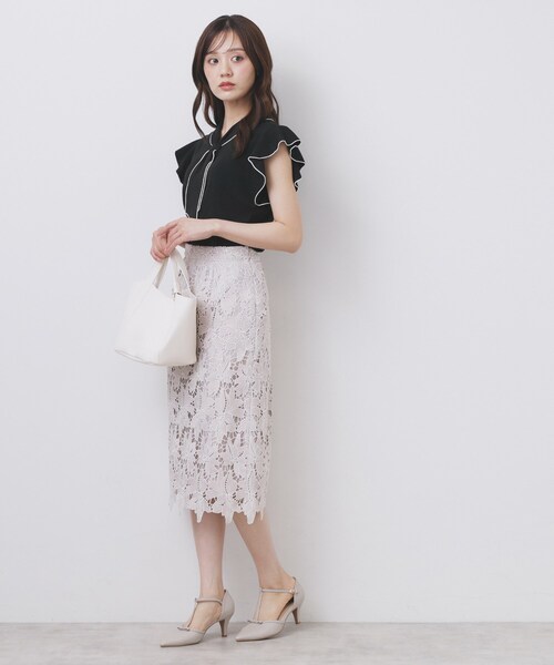 セール】フレアスリーブボウタイニット【洗濯機洗い可/接触冷感