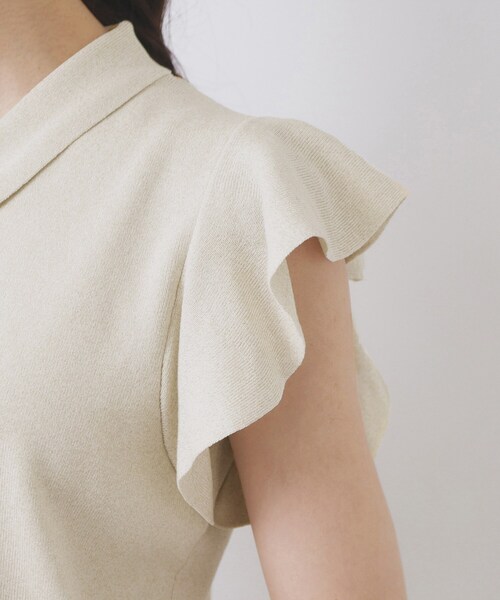 セール】フレアスリーブボウタイニット【洗濯機洗い可/接触冷感/抗ピル