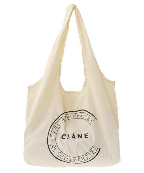CLANE（クラネ）の「10TH LOGO ECO BAG（トートバッグ・レディース・アイボリー/チャコールグレー・FREE）」の4枚目の写真