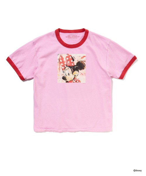 Disney(ディズニー)の「MINNIE MOUSE / RINGER T-SHIRT(Tシャツ/カットソー・メンズ・ピンク・S/M/SHORT)」の2枚目の写真