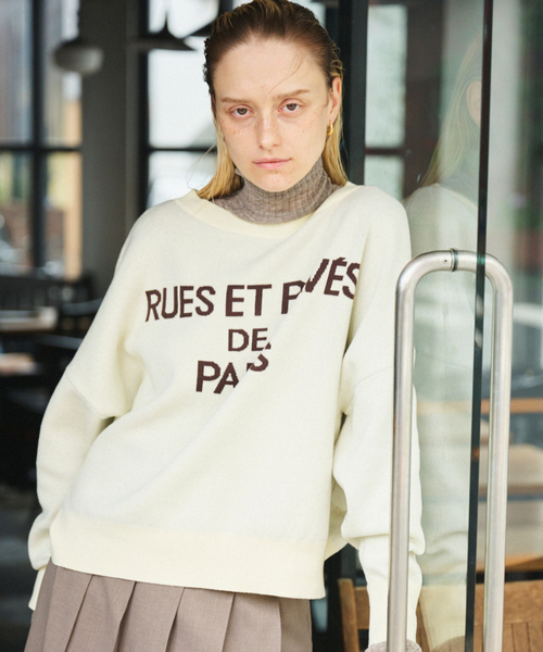 EMMA ROUGE VIF(エマルージュヴィフ)の「【2025新色登場】ジャガードロゴニット(ニット/セーター・レディース・ブラウン/ネイビー/イエロー/グレー・フリー)」の16枚目の写真