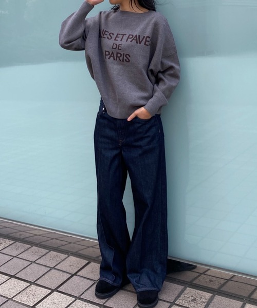 EMMA ROUGE VIF(エマルージュヴィフ)の「【2025新色登場】ジャガードロゴニット(ニット/セーター・レディース・ブラウン/ネイビー/イエロー/グレー・フリー)」の10枚目の写真