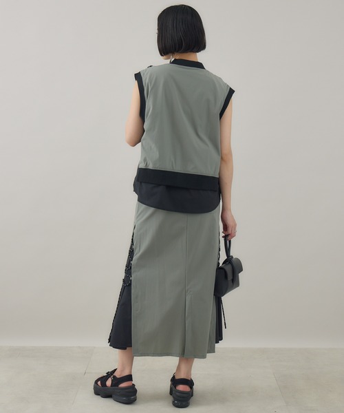 Paradise Picnic（パラダイスピクニック）の「33℃ サイドスリット カーブコードフレアスカート（スカート・レディース・ブラック/カーキ・FREE）」の21枚目の写真