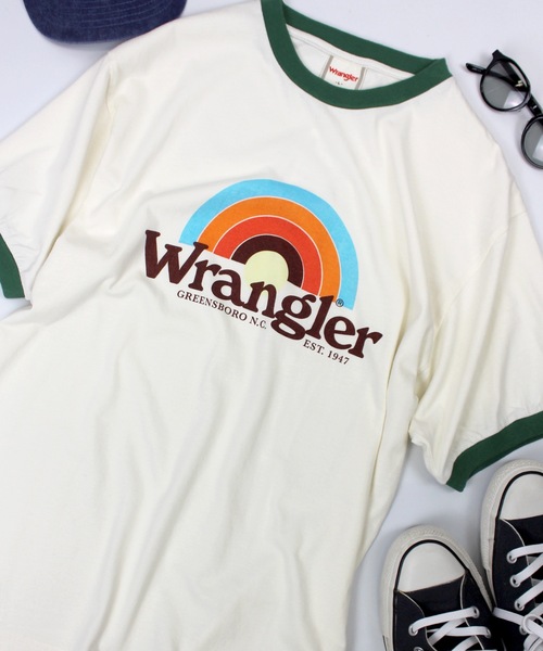 Wrangler(ラングラー)の「Wrangler / WRINGER TEE / WT5170(Tシャツ/カットソー・レディース・ネイビー/ブラウン/グリーン・LARGE)」の3枚目の写真