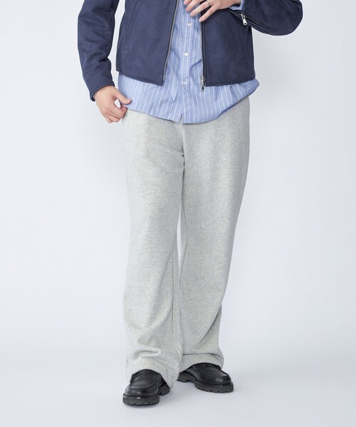 セール】SHIPS: コットン ワイド スウェット パンツ（スウェットパンツ