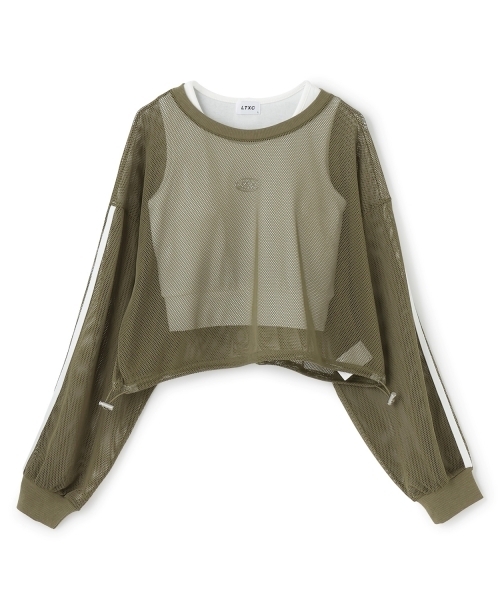 LOVETOXIC（ラブトキシック）の「【LTXC】インナーつきメッシュTシャツ（アンサンブル・キッズ・ブラック/カーキ/オフホワイト・S:140cm/130cm/L:160cm/M:150cm）」の11枚目の写真