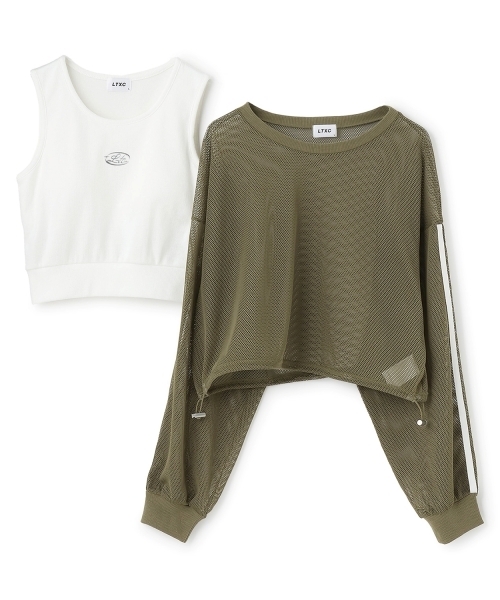 LOVETOXIC（ラブトキシック）の「【LTXC】インナーつきメッシュTシャツ（アンサンブル・キッズ・ブラック/カーキ/オフホワイト・S:140cm/130cm/L:160cm/M:150cm）」の13枚目の写真