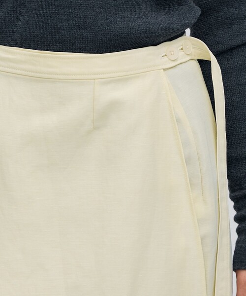 BACCA ナイロンリネンビンテージギャバジン レースコンビラップスカート ナイロンリネンビンテージギャバジン レースコンビラップスカート