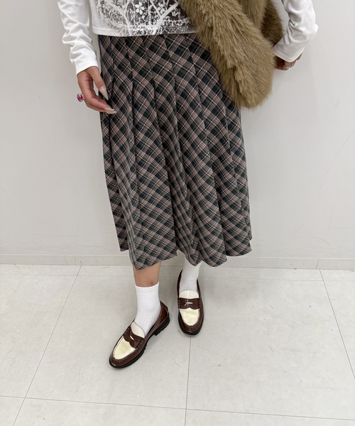 プリーツチェックスカート（スカート）｜Oriens JOURNAL STANDARD