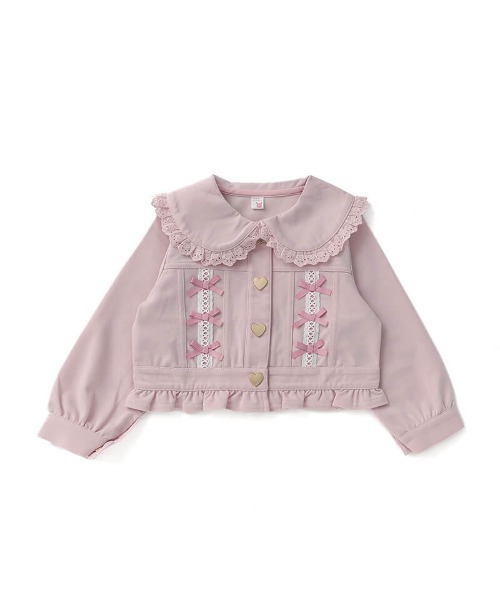 coeur a coeur（クーラクール）の「coeur a coeur デニムニットジャケット（その他アウター・キッズ・ピンク/ネイビー・120cm/110cm/100cm/90cm）」の16枚目の写真