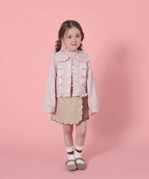 coeur a coeur（クーラクール）の「coeur a coeur デニムニットジャケット（その他アウター・キッズ・ピンク/ネイビー・120cm/110cm/100cm/90cm）」の20枚目の写真