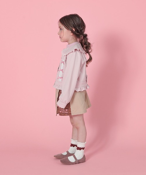 coeur a coeur（クーラクール）の「coeur a coeur デニムニットジャケット（その他アウター・キッズ・ピンク/ネイビー・120cm/110cm/100cm/90cm）」の21枚目の写真