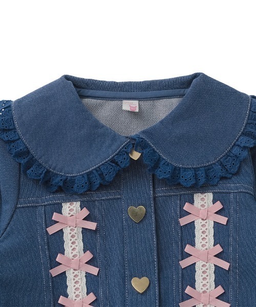 coeur a coeur（クーラクール）の「coeur a coeur デニムニットジャケット（その他アウター・キッズ・ピンク/ネイビー・120cm/110cm/100cm/90cm）」の10枚目の写真