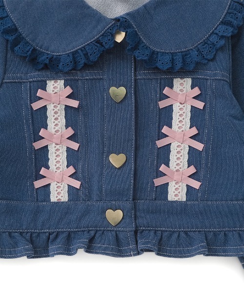 coeur a coeur（クーラクール）の「coeur a coeur デニムニットジャケット（その他アウター・キッズ・ピンク/ネイビー・120cm/110cm/100cm/90cm）」の12枚目の写真