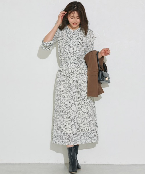 セール】選べる柄ピンタックワンピース（ワンピース）｜Pierrot