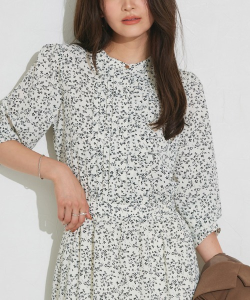 セール】選べる柄ピンタックワンピース（ワンピース）｜Pierrot